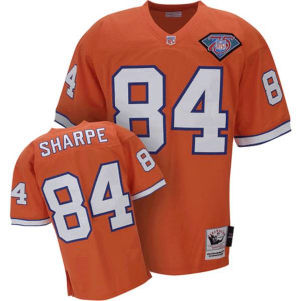Men's Denver Broncos Customized Orange Mitchell & Ness Throwback Stitched Jersey